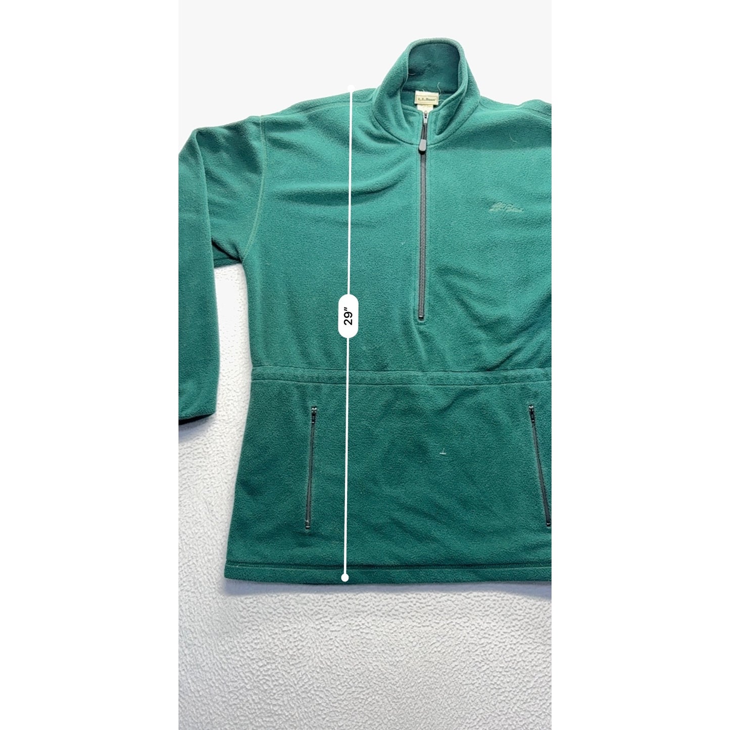 L.L. Bean Green 1/4 Zip Fleece Pullover #7675