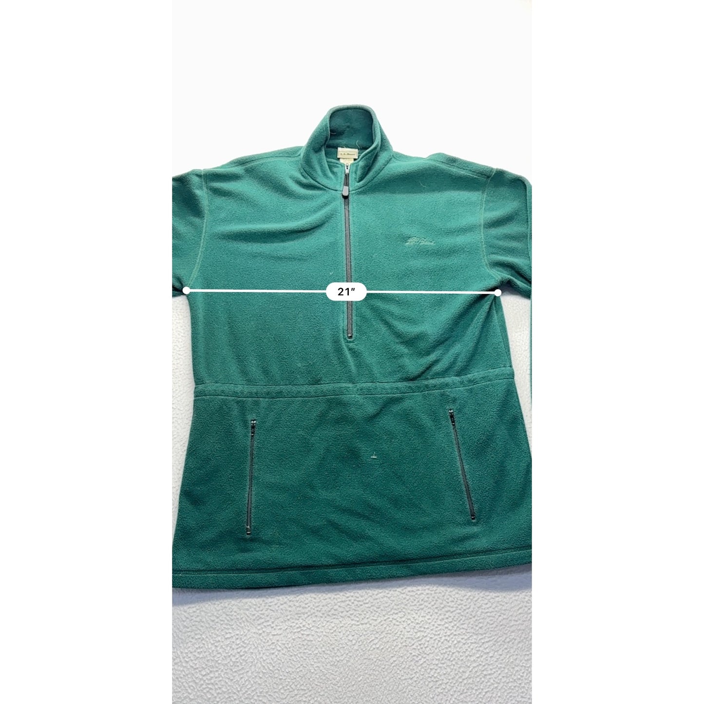 L.L. Bean Green 1/4 Zip Fleece Pullover #7675