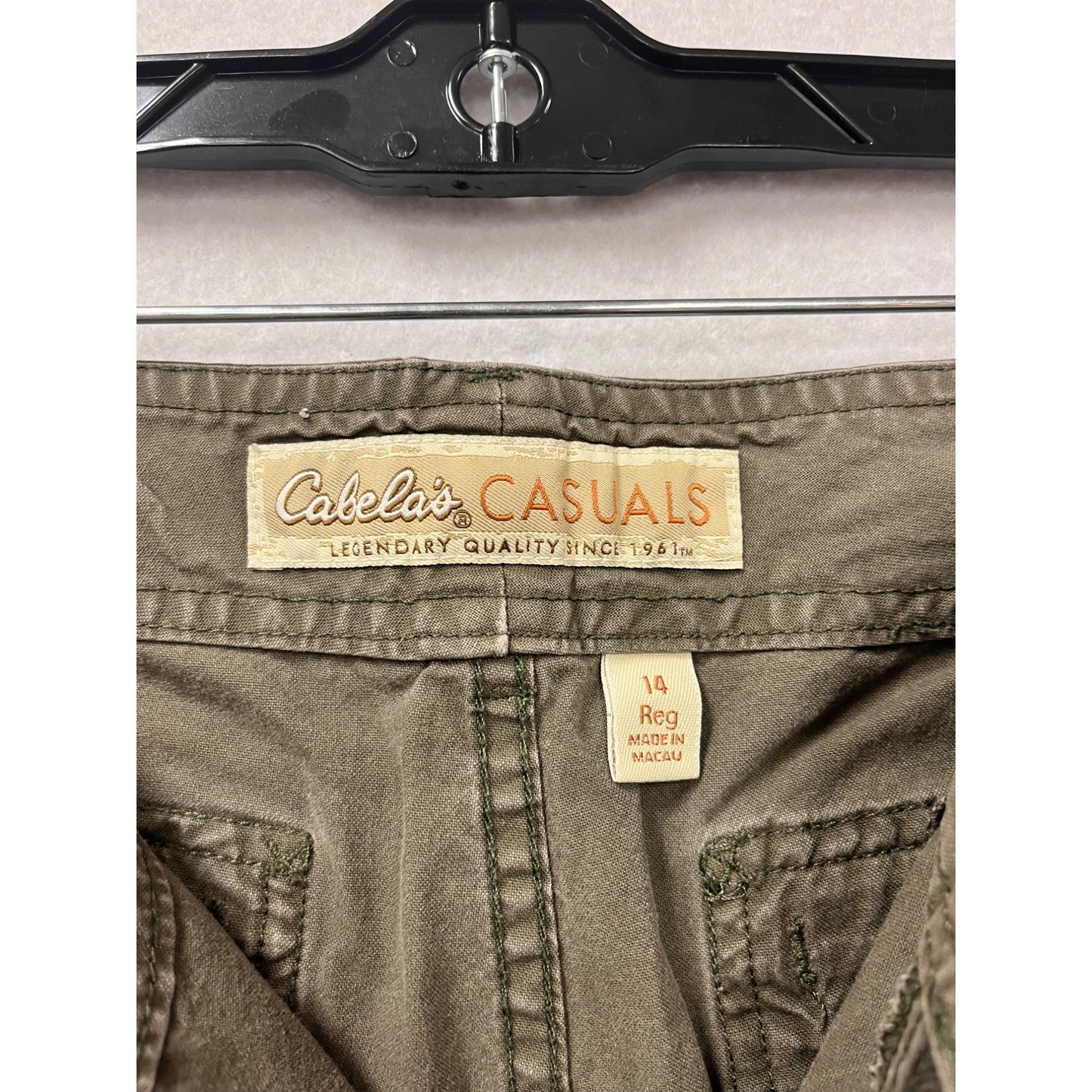 Cabelas Casuals Womens Olive Cargo Pants Size 14 #255A