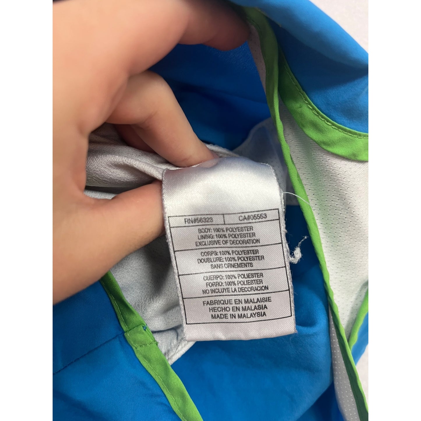 Nike Dri-FIT Running Shorts Blue & Green Trim S #874A