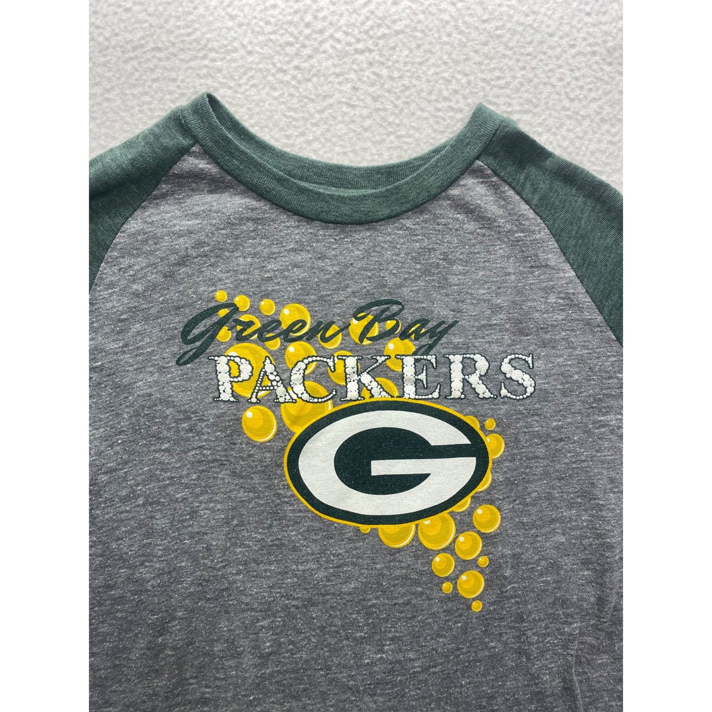 Green Bay Packers Youth Long Sleeve Raglan Shirt #7356