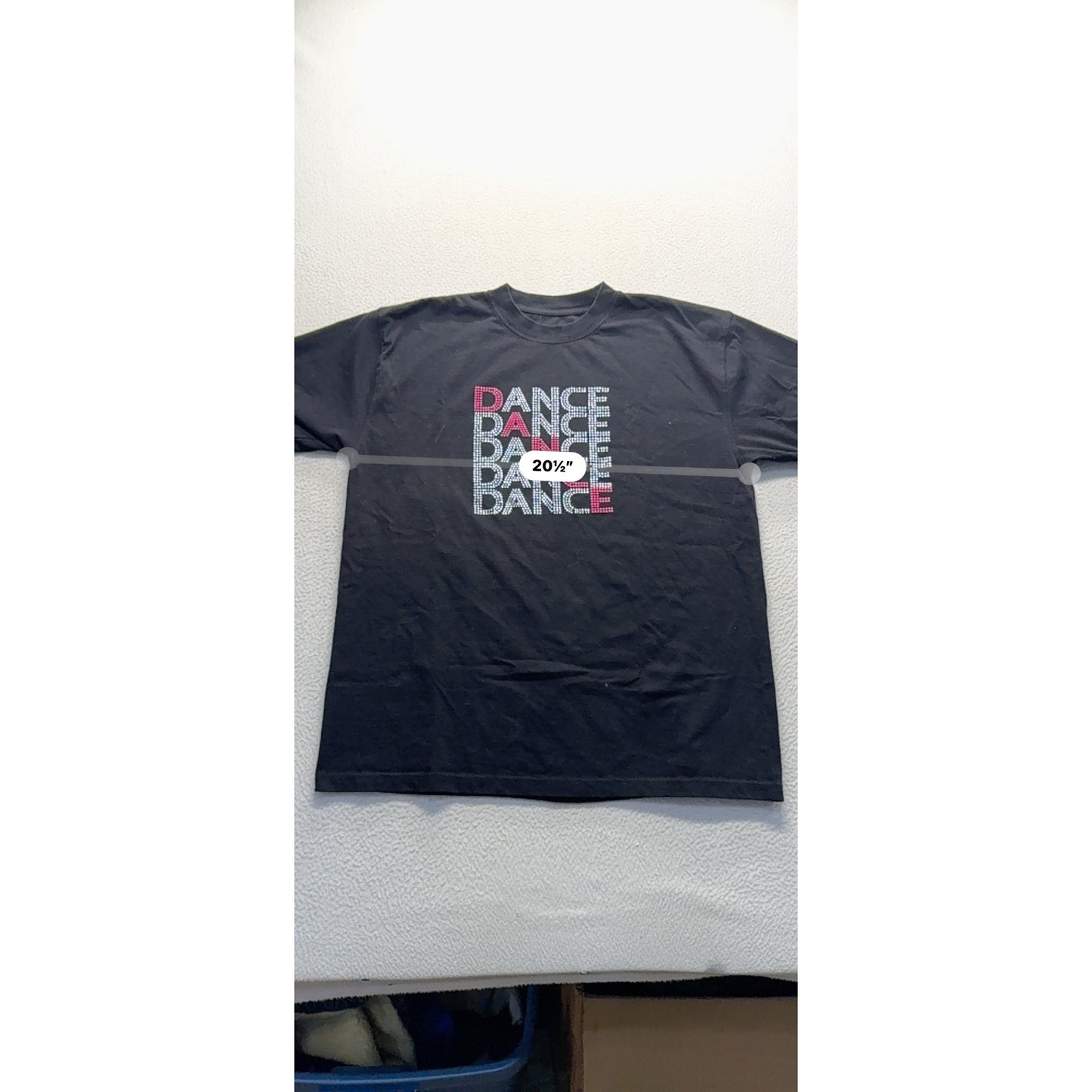 Zorrel Black Dance Graphic T-Shirt With Rhinestone Design Size L #9530