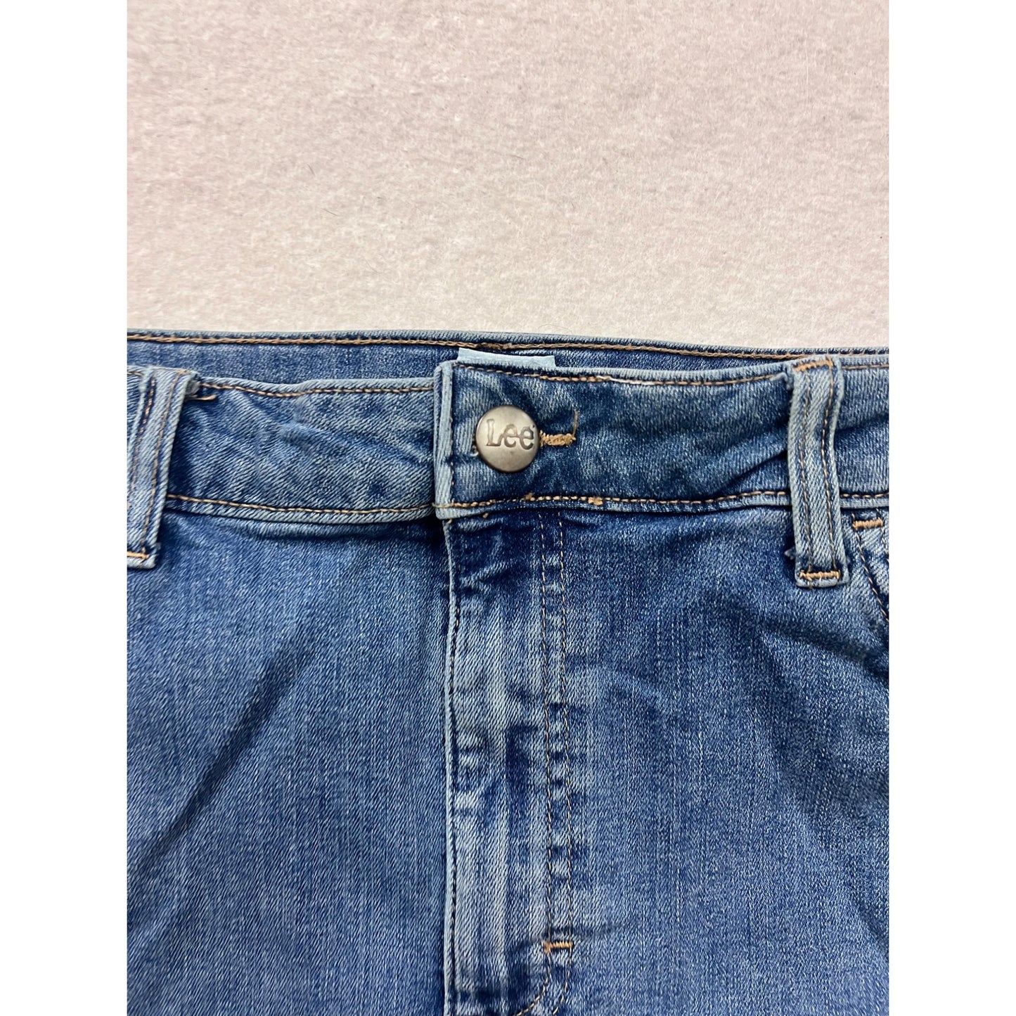 Vintage Lee Womens Denim Skirt 16M Cotton Blend Blue #8359