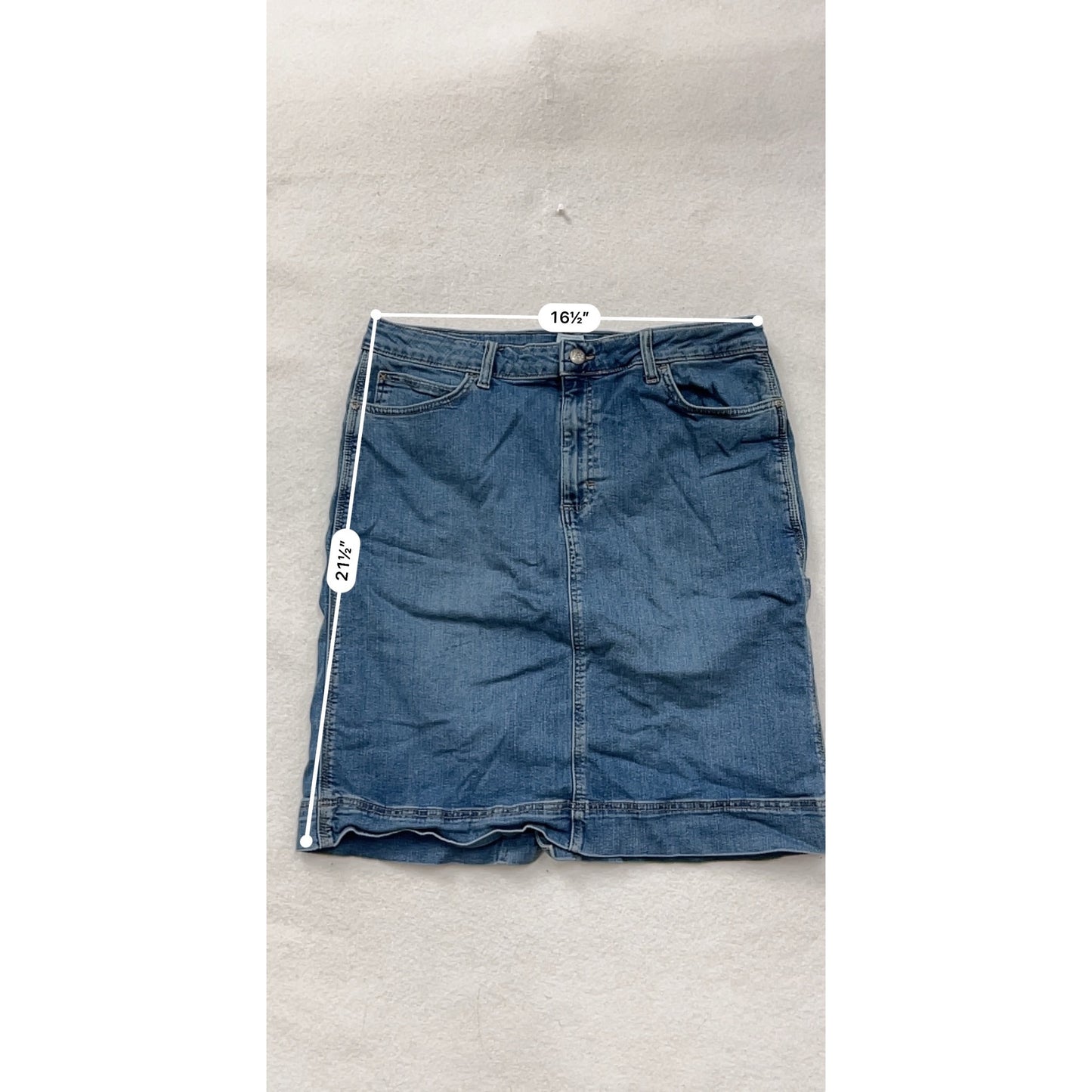 Vintage Lee Womens Denim Skirt 16M Cotton Blend Blue #8359