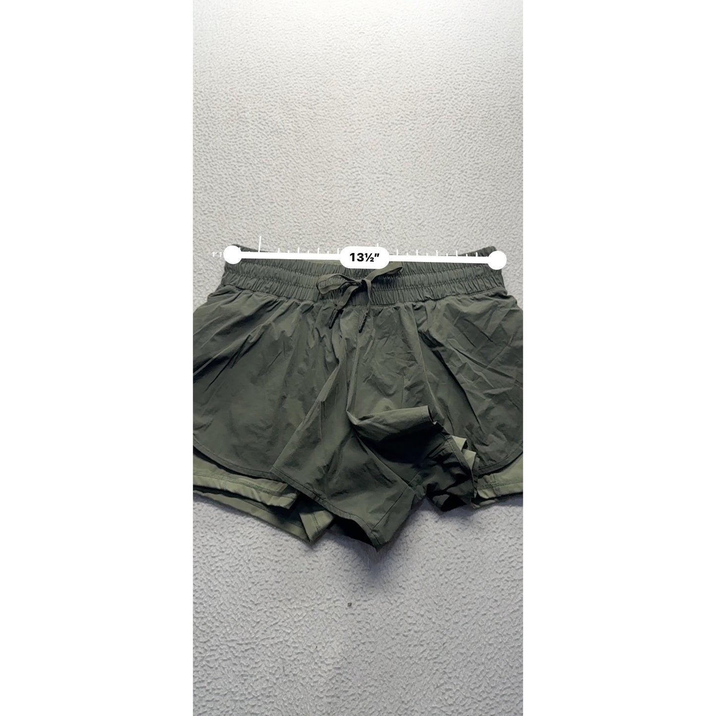 Adoddos Green Active Running Shorts With Liner Elastic Waist Drawstring M #9656