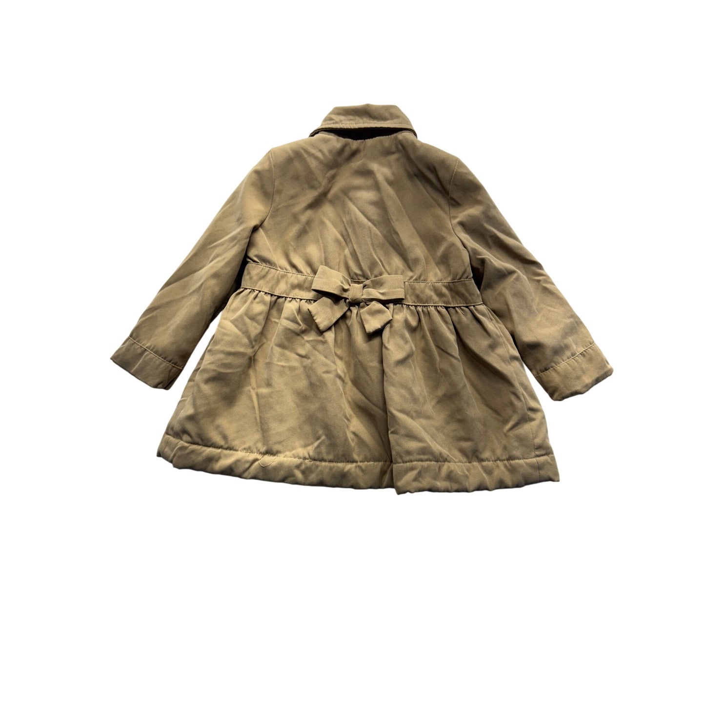 Tahari Infant Girls Trench Coat With Leopard Print Lining 12M Tan #7986