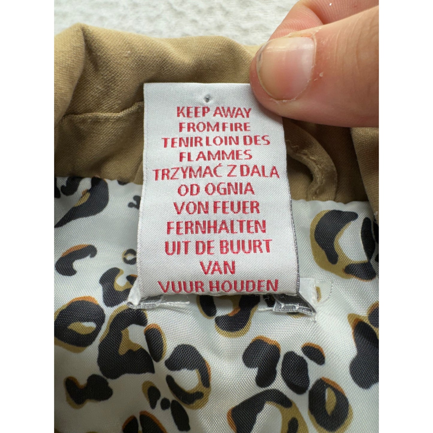 Tahari Infant Girls Trench Coat With Leopard Print Lining 12M Tan #7986