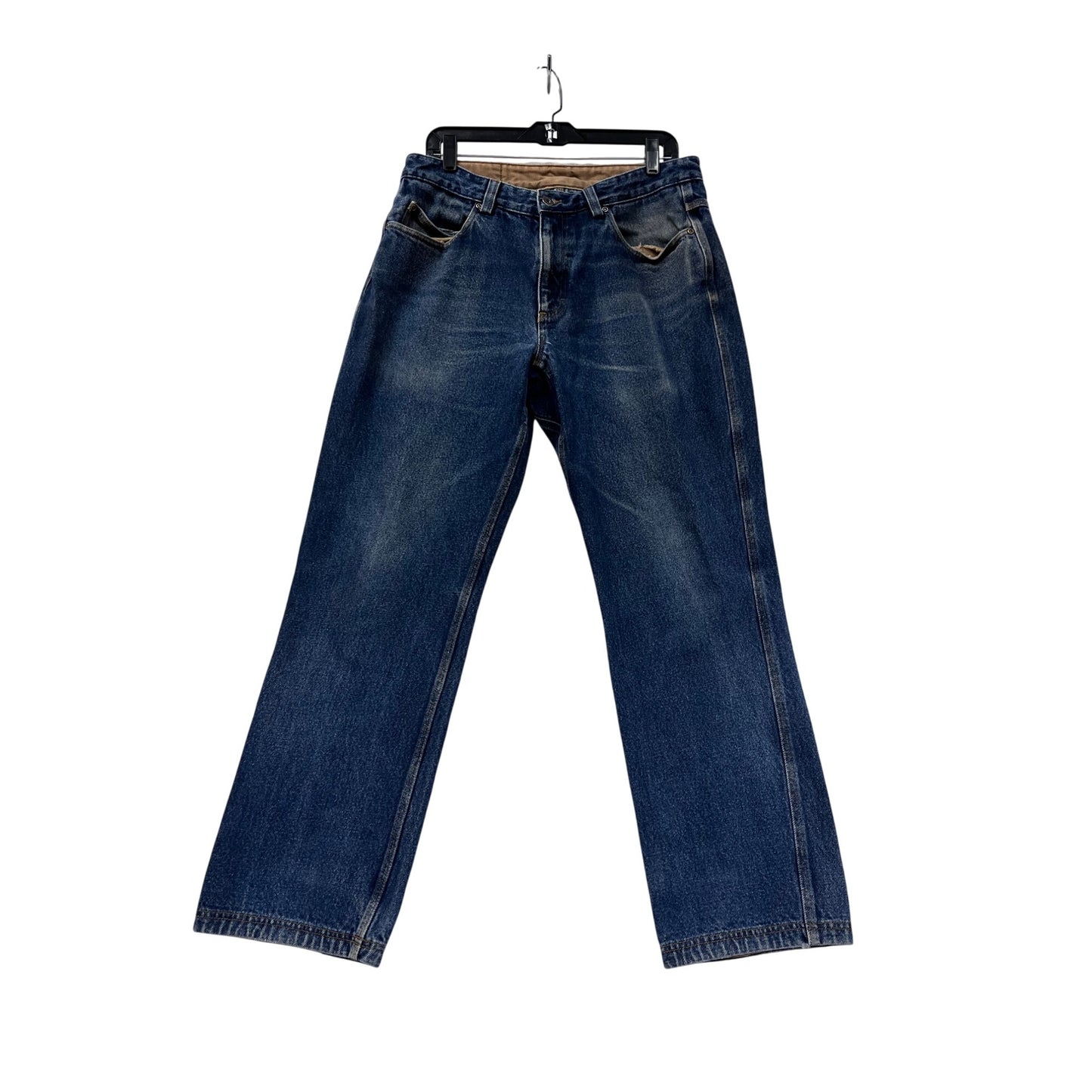 Duluth Trading Co Mens Relaxed Fit Blue Jeans 34x32 100% Cotton Denim #10A