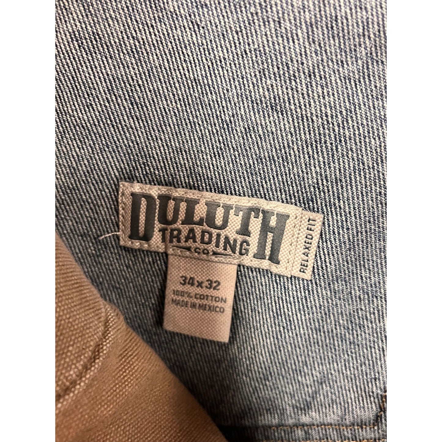 Duluth Trading Co Mens Relaxed Fit Blue Jeans 34x32 100% Cotton Denim #10A