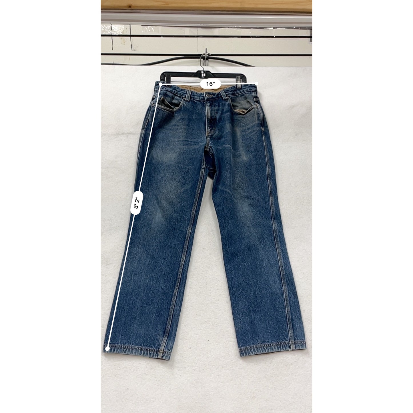 Duluth Trading Co Mens Relaxed Fit Blue Jeans 34x32 100% Cotton Denim #10A