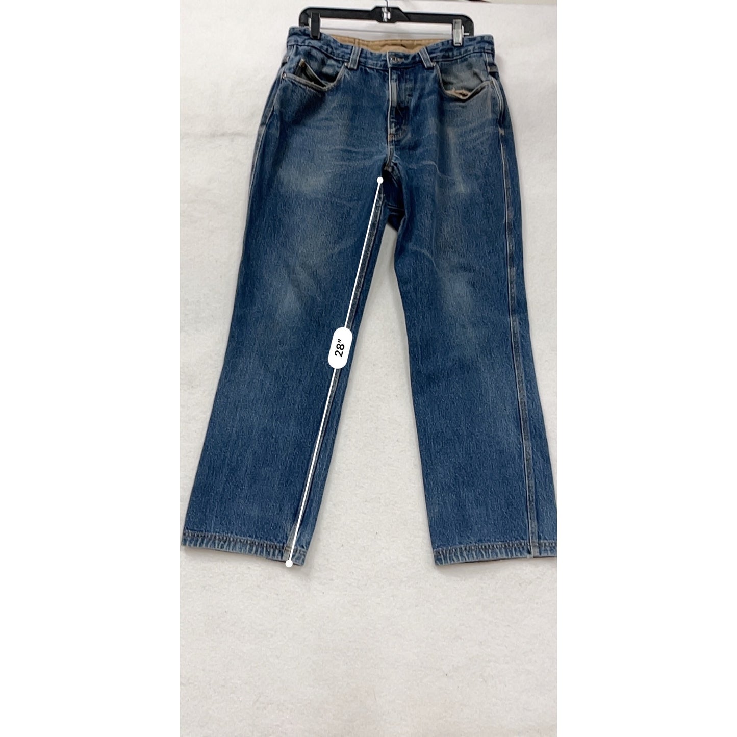 Duluth Trading Co Mens Relaxed Fit Blue Jeans 34x32 100% Cotton Denim #10A