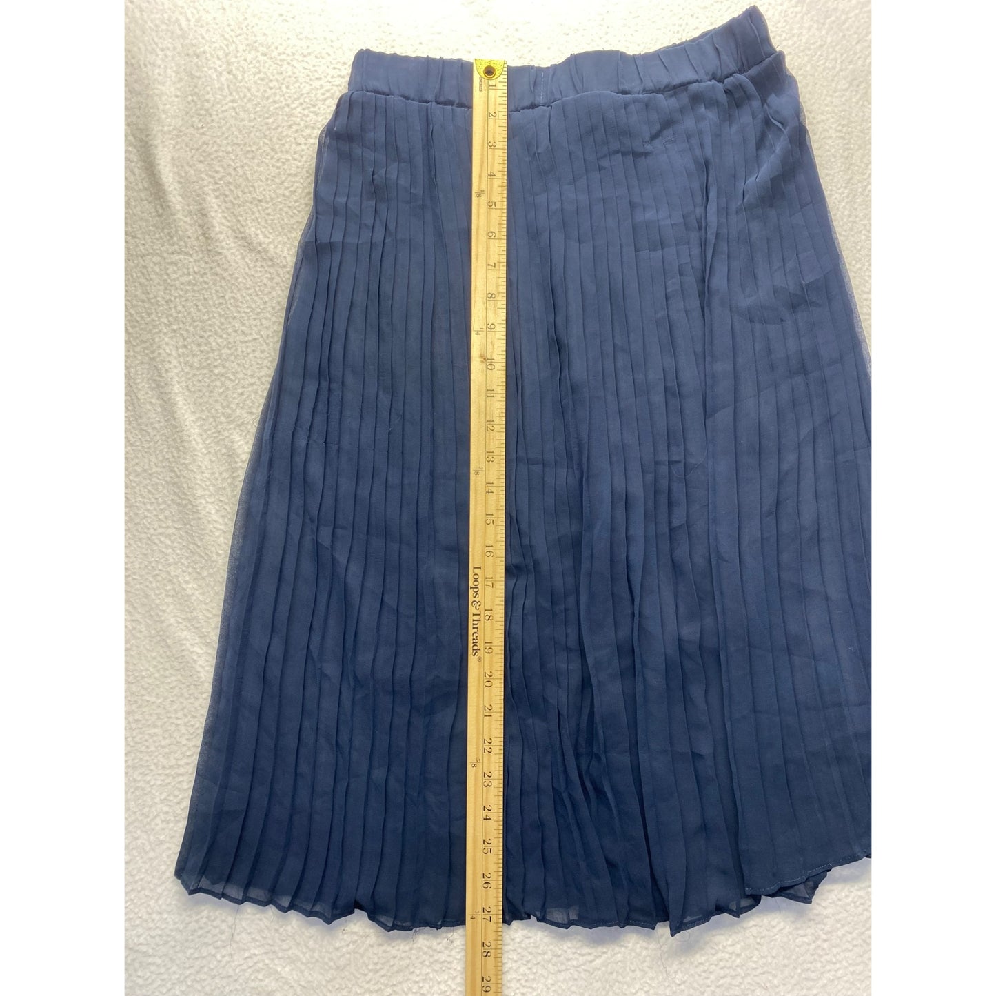 Do It Original Womens Pleated Midi Skirt With Elastic Waist & Built-In Slip #5849