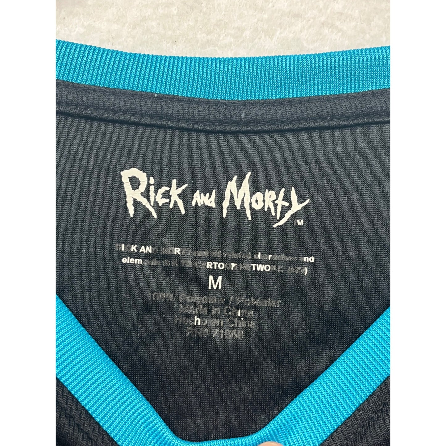 Rick & Morty Mens Medium Black Tank Top With Colorful Characters & C-137 Design Blue Trim #6762