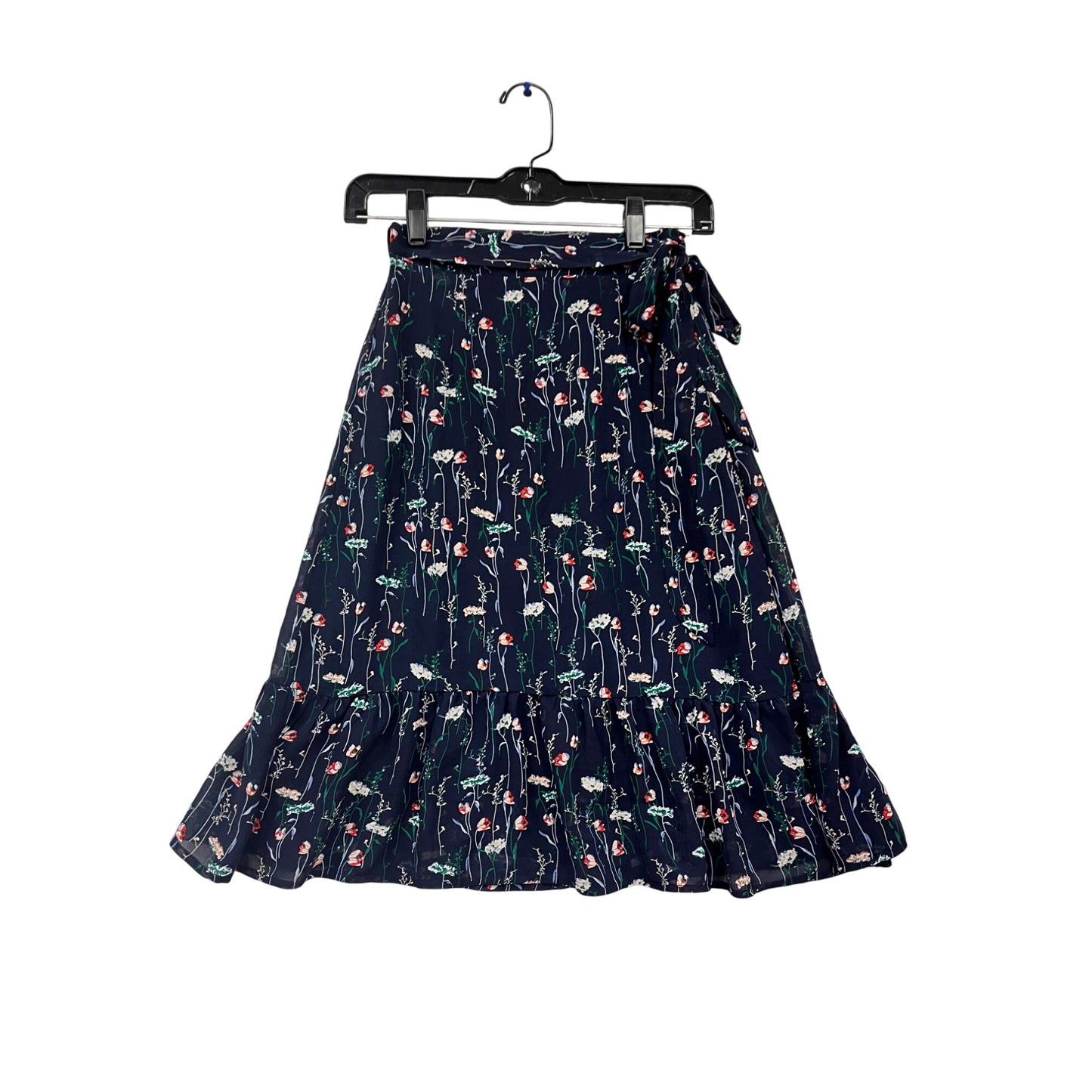 Roolee XS Floral Ruffle Midi Skirt #409A