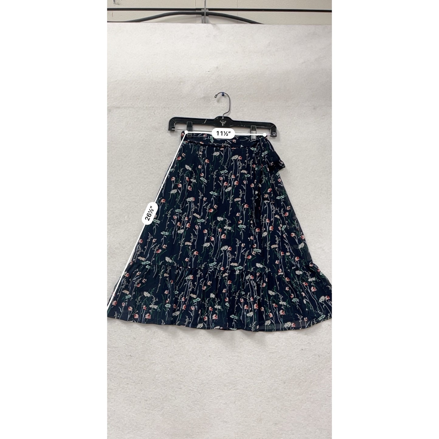 Roolee XS Floral Ruffle Midi Skirt #409A