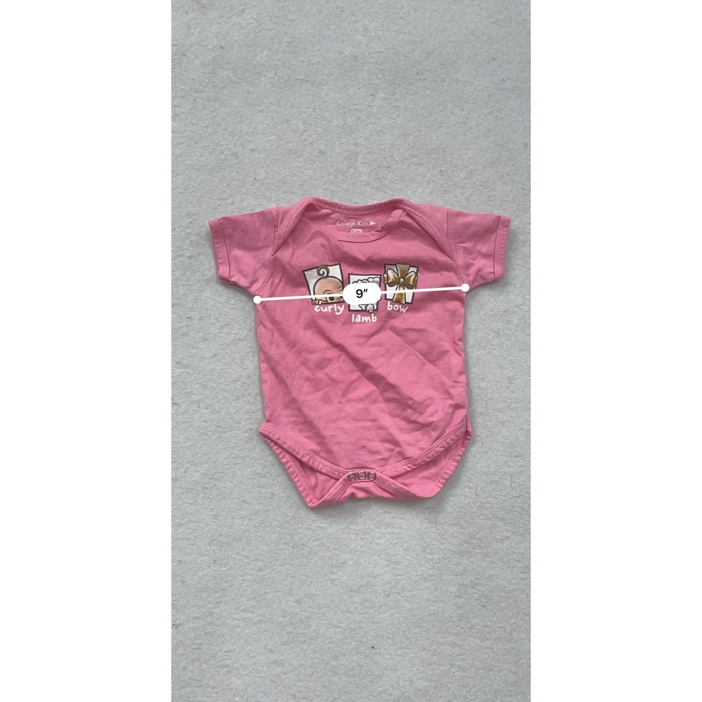 College Kids Pink Baby Romper 0-3M #8861