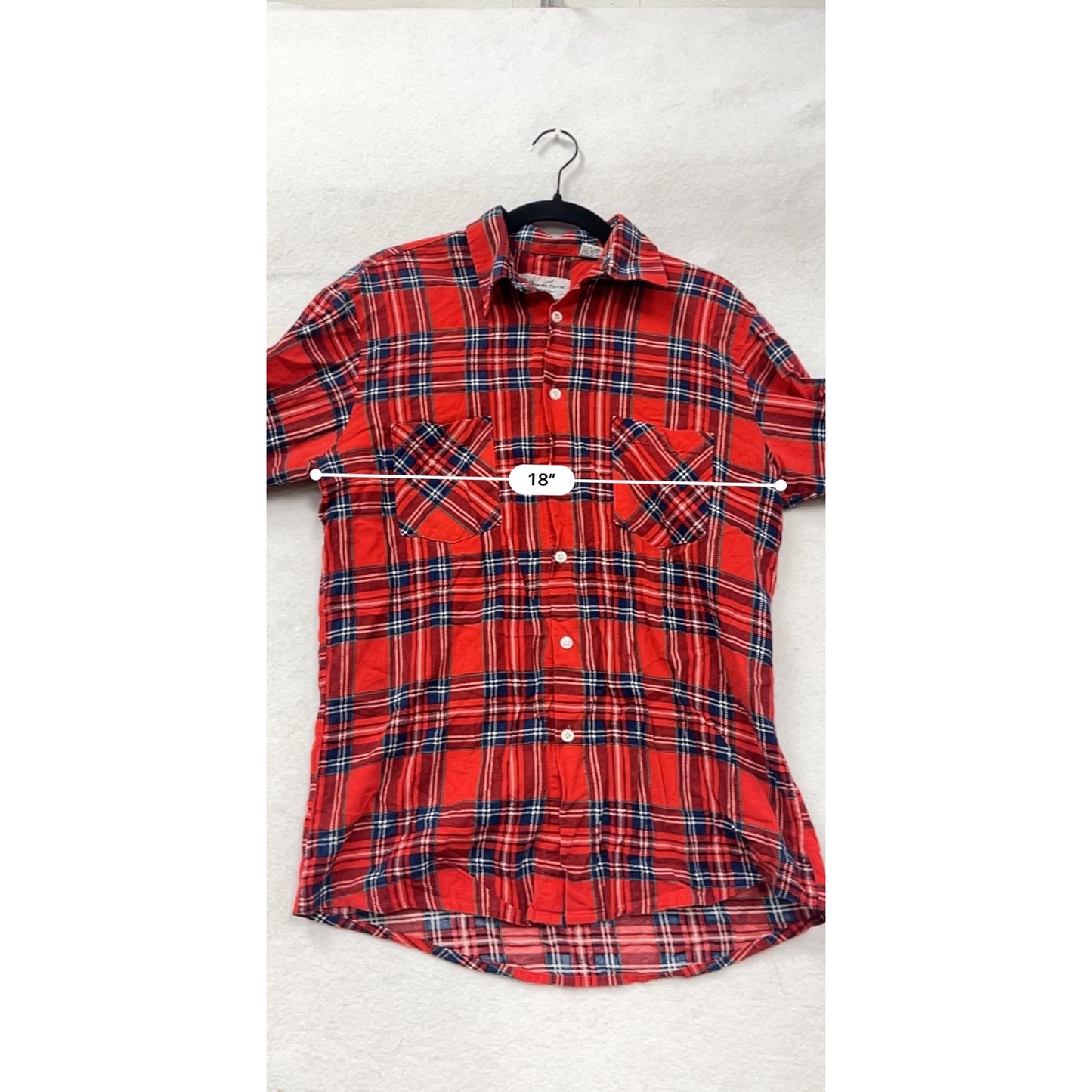Vintage Highlander Flannel Shirt Red Plaid Button Down #8200
