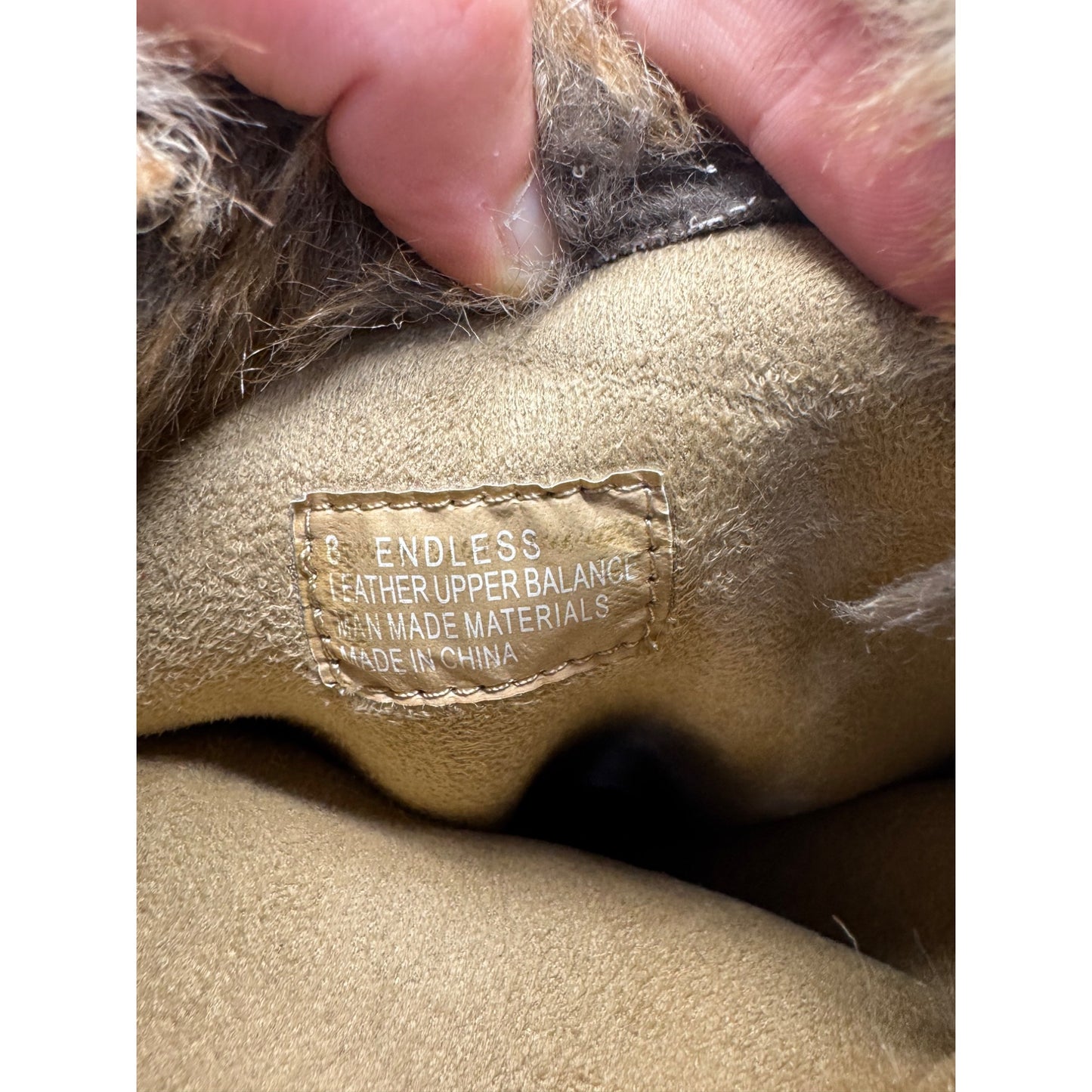 Report Tan Faux Fur-Trimmed Knee-High Wedge Boots #136B