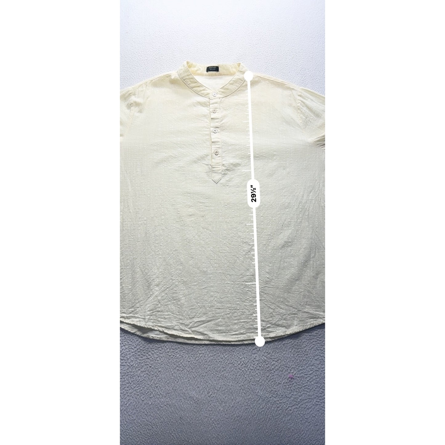 Coofandy Cotton Hemp Henley Shirt Soft Minimalist Casual Button Down #277B