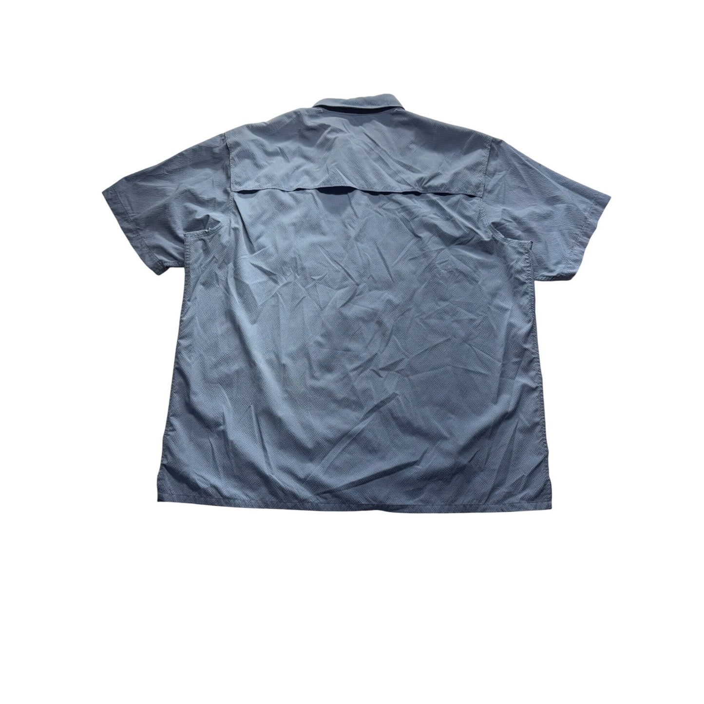 World Wide Sportsman Mens 2XL Short Sleeve Fishing Shirt Blue Plaid #7957