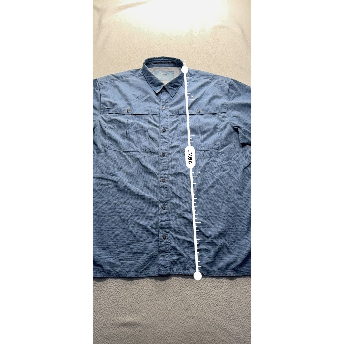 World Wide Sportsman Mens 2XL Short Sleeve Fishing Shirt Blue Plaid #7957