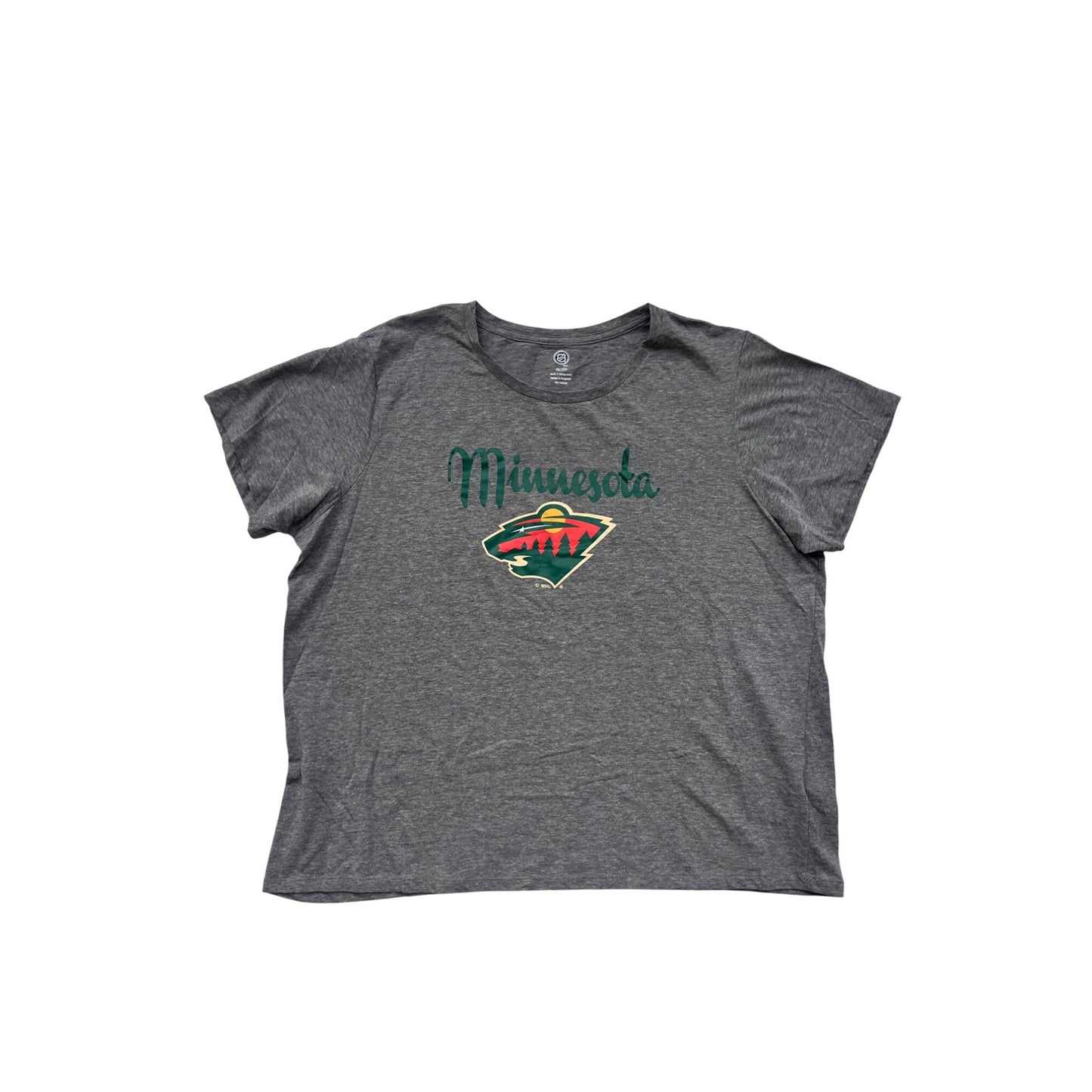 Minnesota Wild NHL Womens Gray Short-Sleeve T-Shirt 2XL #8266