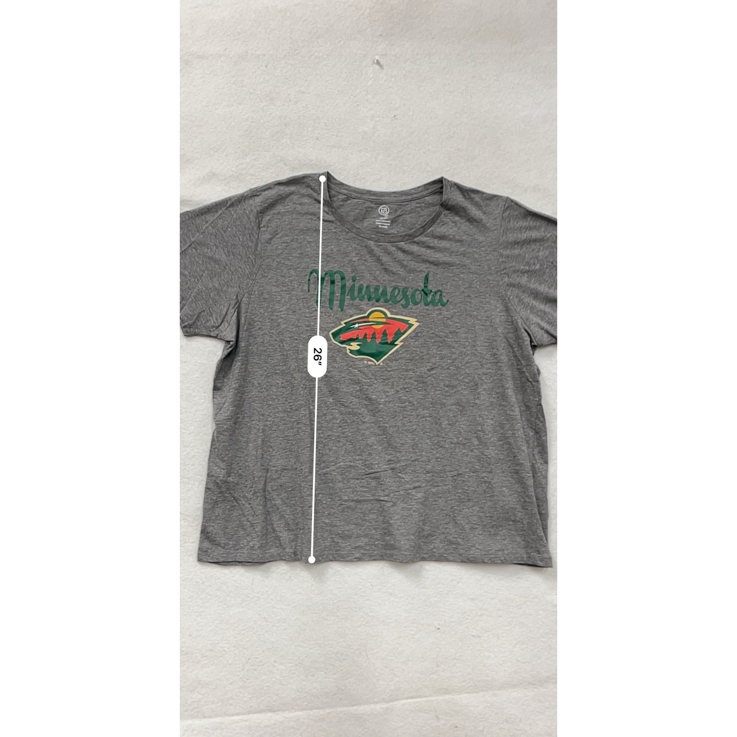 Minnesota Wild NHL Womens Gray Short-Sleeve T-Shirt 2XL #8266