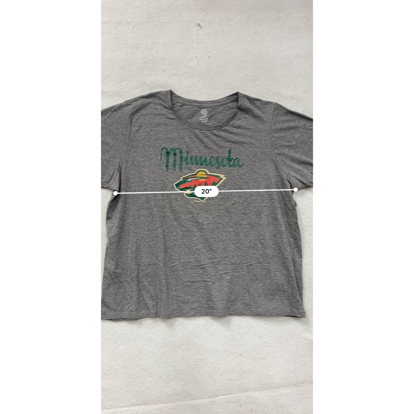Minnesota Wild NHL Womens Gray Short-Sleeve T-Shirt 2XL #8266