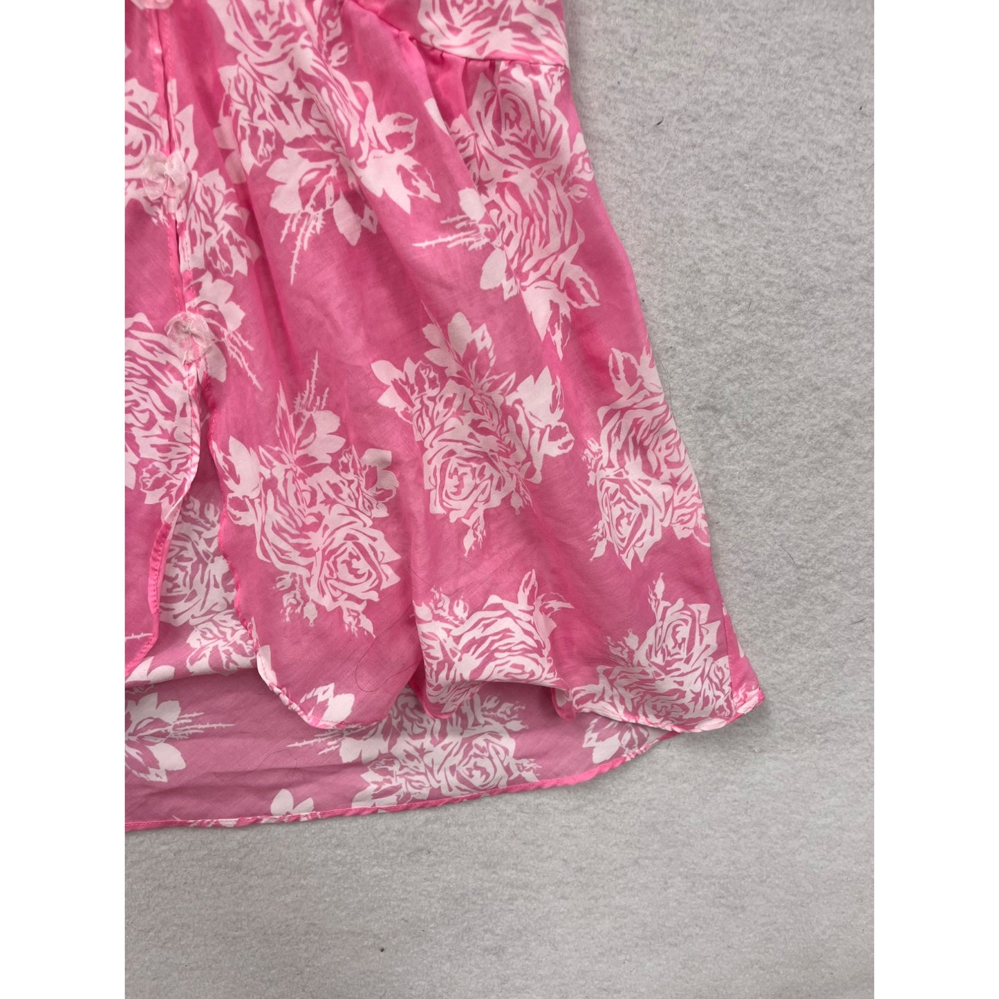 Betsey Johnson Intimates Pink & White Floral Sleeveless Babydoll Top M #8983