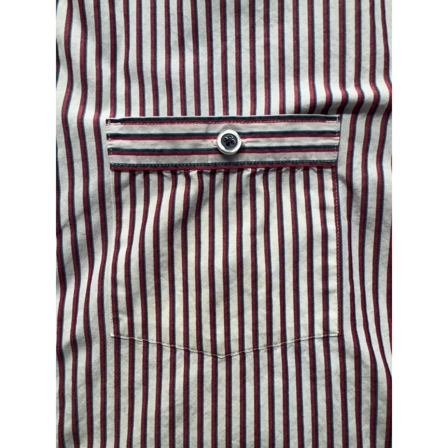 Striped Long Sleeve Button-Down Shirt Size L Cotton #9979