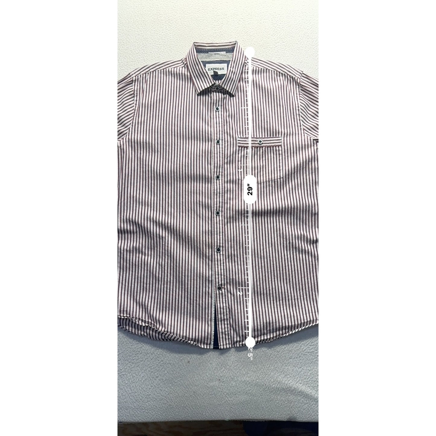 Striped Long Sleeve Button-Down Shirt Size L Cotton #9979