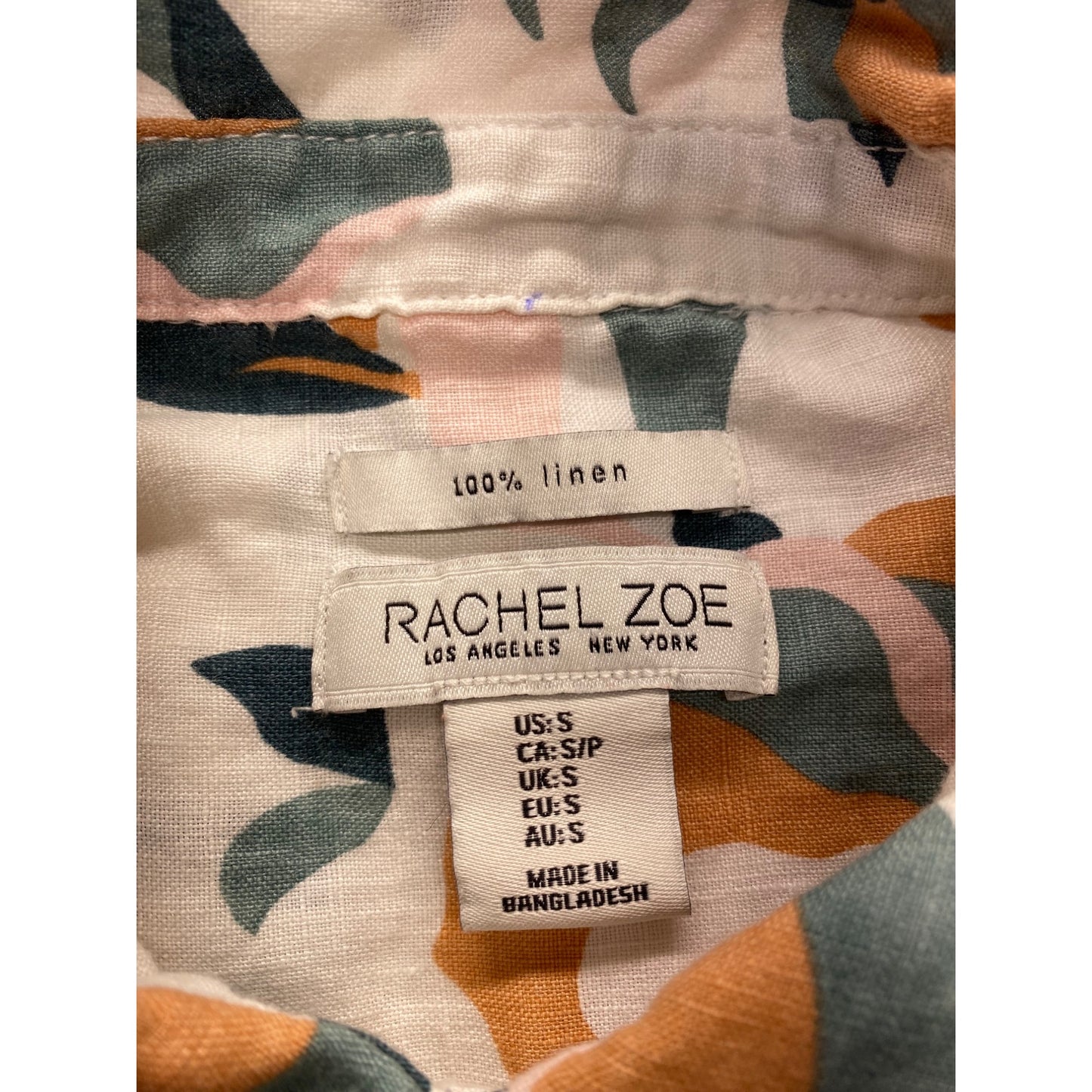 Rachel Zoe Womens Linen Floral Button-Down Shirt Dress #7349