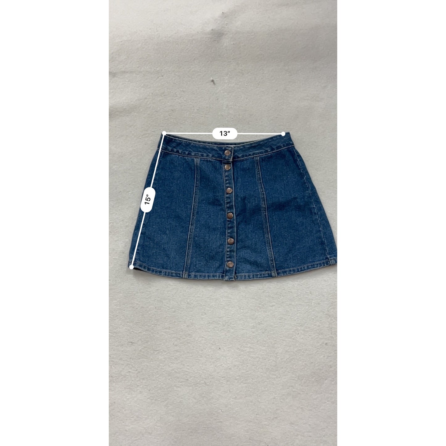 Brandy Melville Blue Denim Button-Front Skirt Size 28 #8574