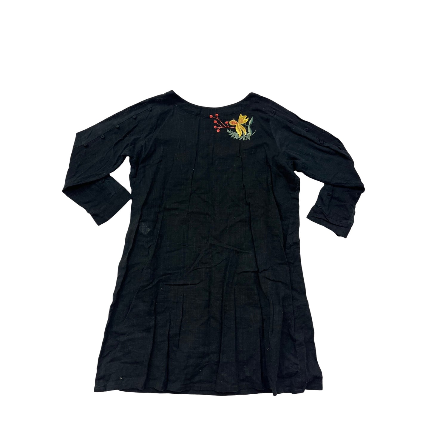 Sana Safinaz Womens Floral Embroidered Black Dress X-Large #6396