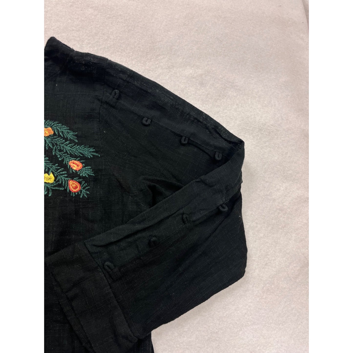 Sana Safinaz Womens Floral Embroidered Black Dress X-Large #6396