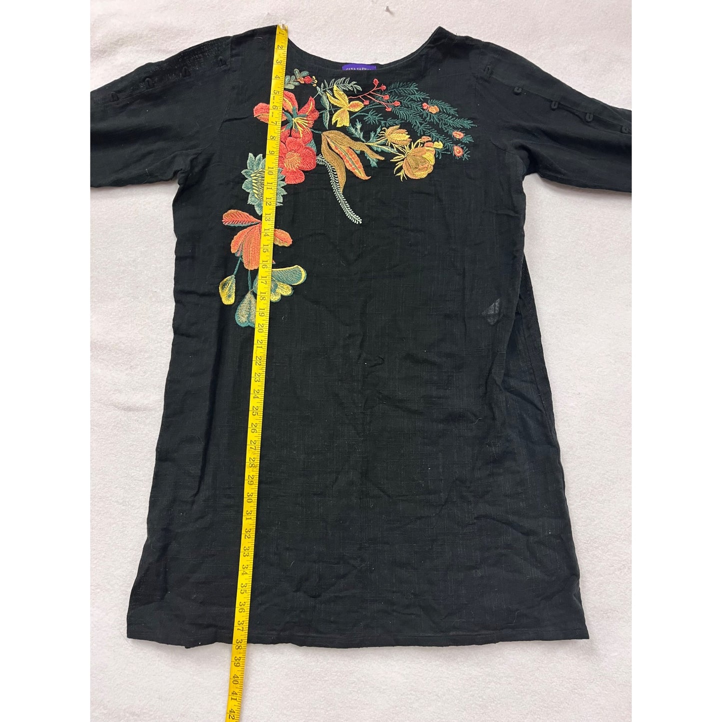 Sana Safinaz Womens Floral Embroidered Black Dress X-Large #6396