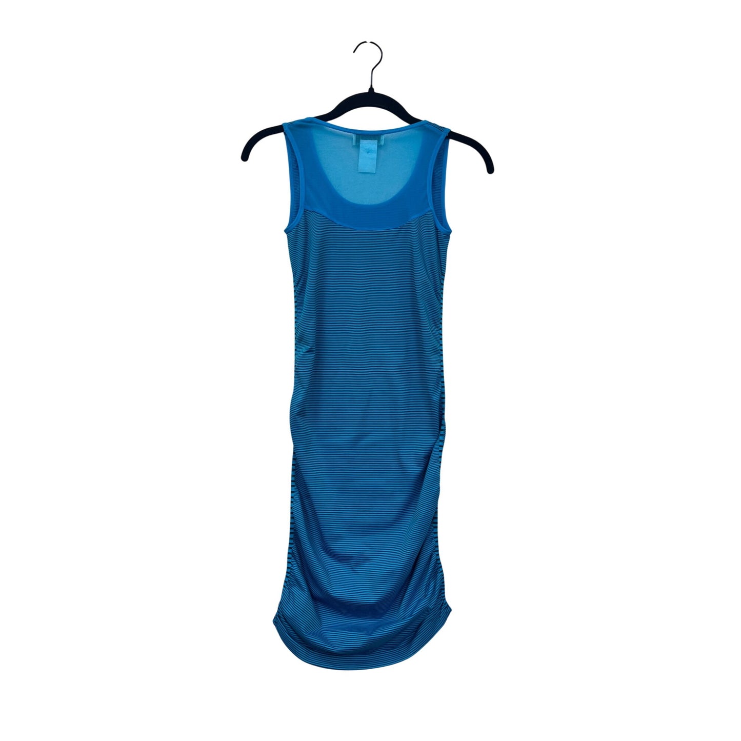 F&F Womens Striped Ruched Tank Dress In Bright Blue Athletic One Size #8013