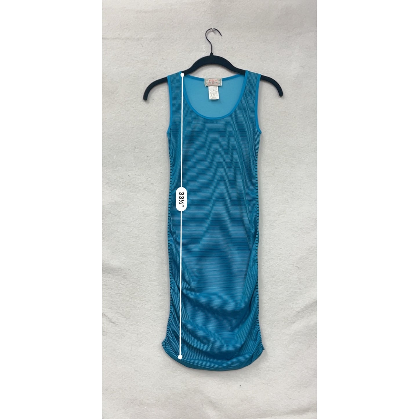F&F Womens Striped Ruched Tank Dress In Bright Blue Athletic One Size #8013