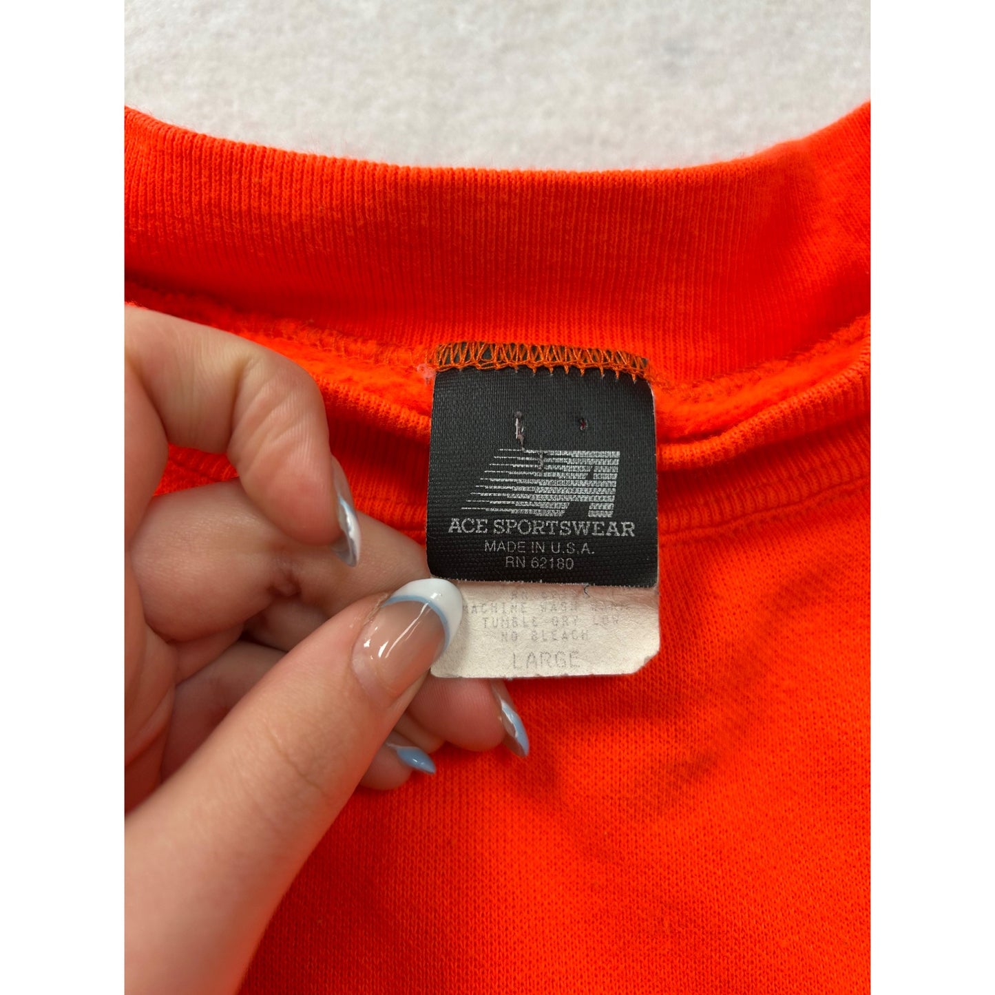 Vintage Ace Sportswear Orange Crewneck Sweatshirt #6365