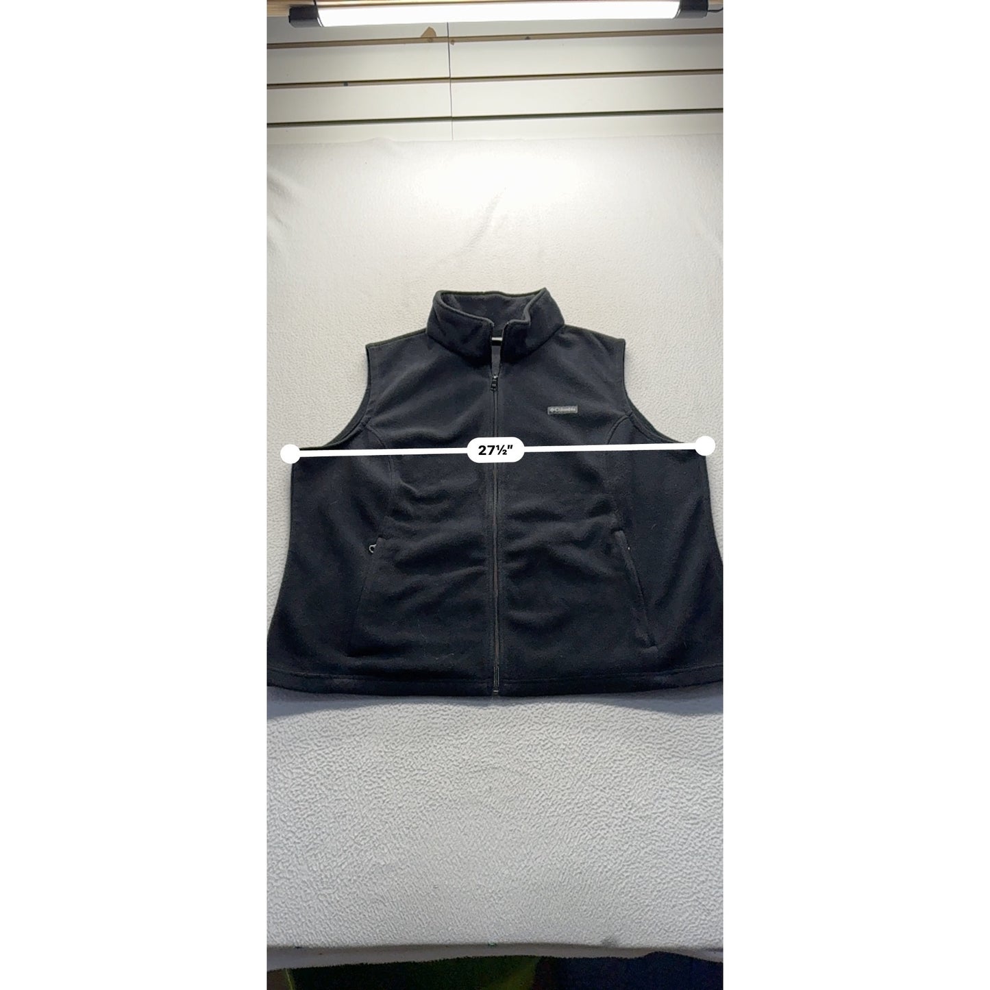 Columbia Black Fleece Vest 3X Full-Zip Sleeveless Jacket With Pockets 9431
