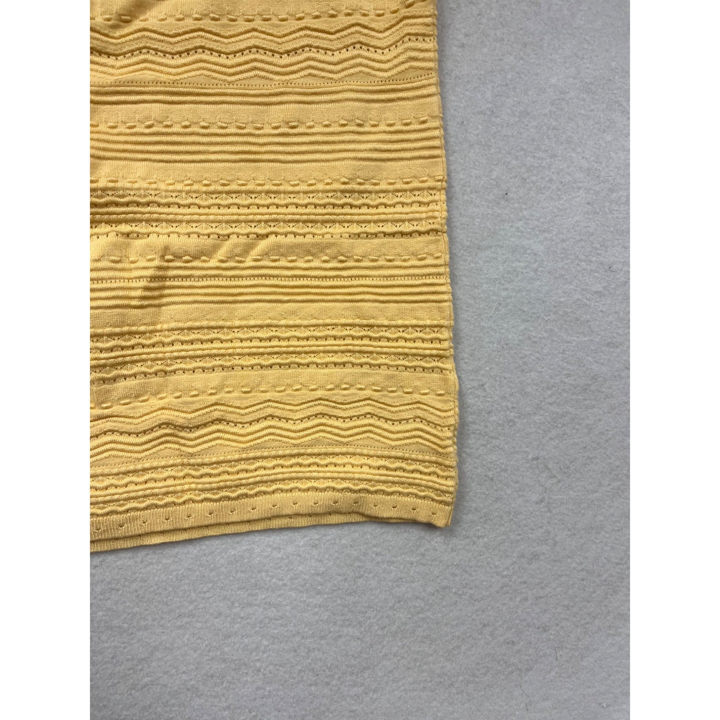 Yellow Sleeveless Textured Knit Cowl Neck Top Womens Medium #6628