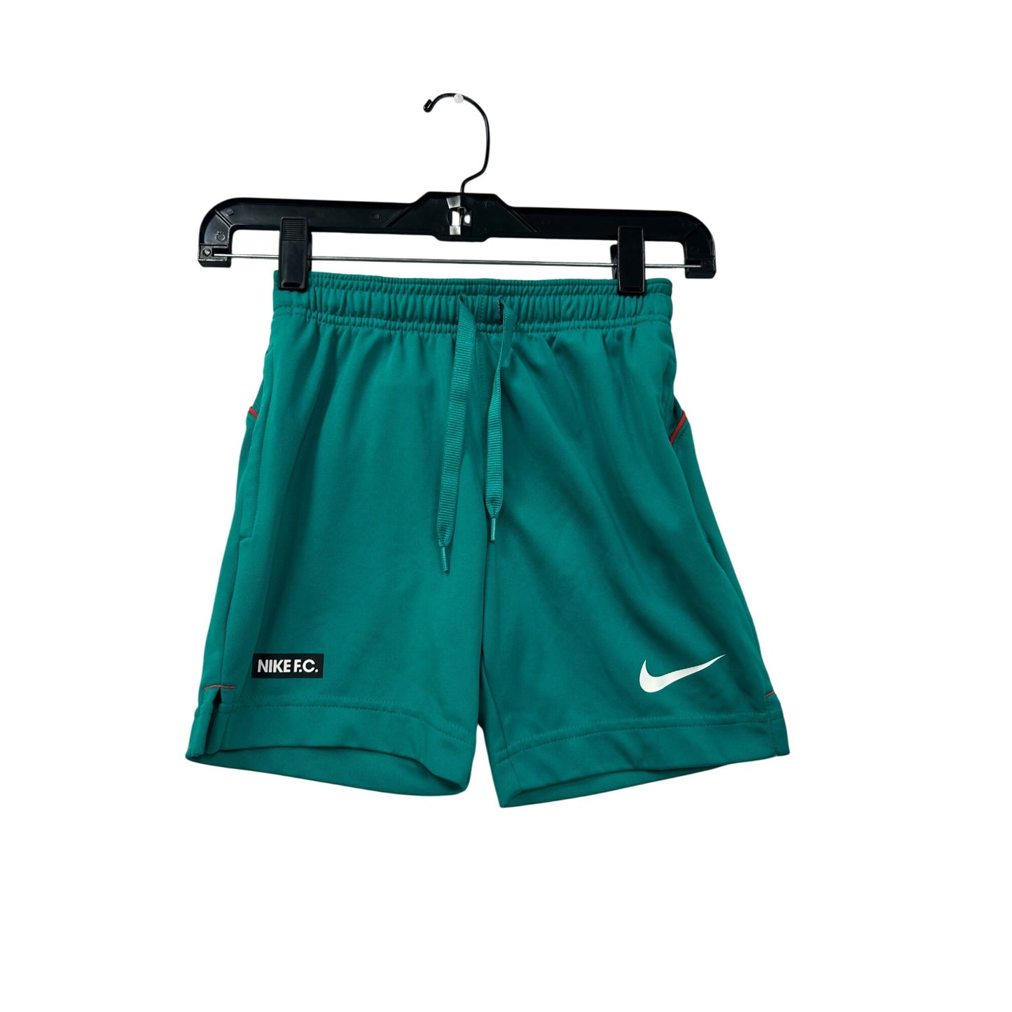Nike F.C. Teal Green Mens Shorts With Drawstring & Zipper Pockets #6994
