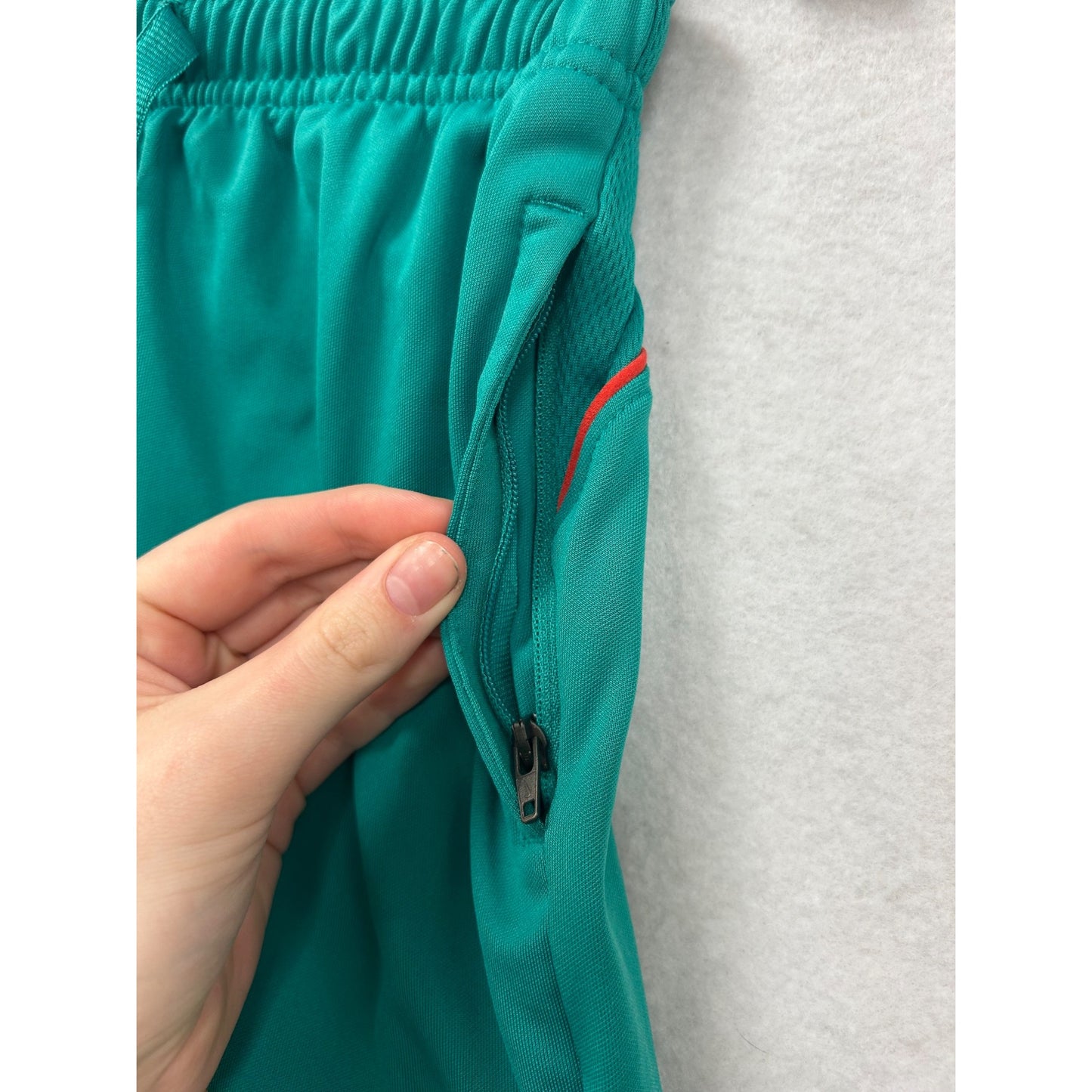 Nike F.C. Teal Green Mens Shorts With Drawstring & Zipper Pockets #6994