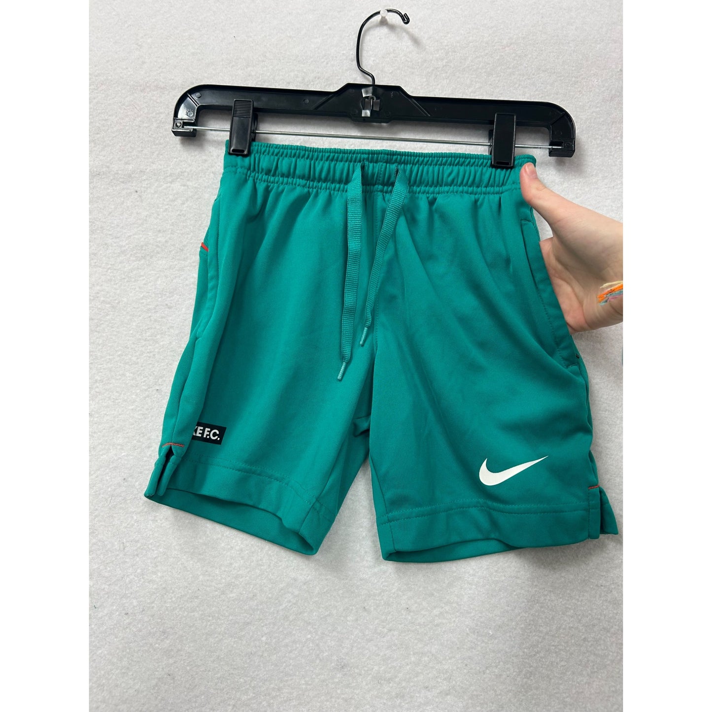 Nike F.C. Teal Green Mens Shorts With Drawstring & Zipper Pockets #6994