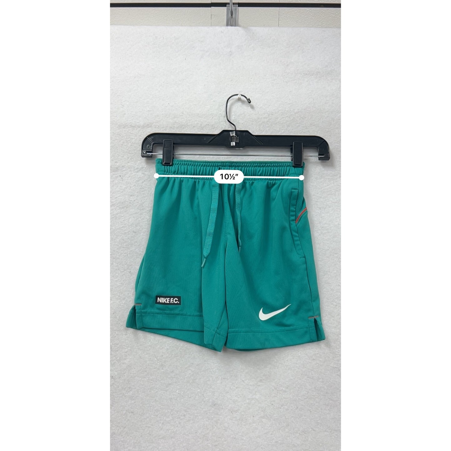 Nike F.C. Teal Green Mens Shorts With Drawstring & Zipper Pockets #6994