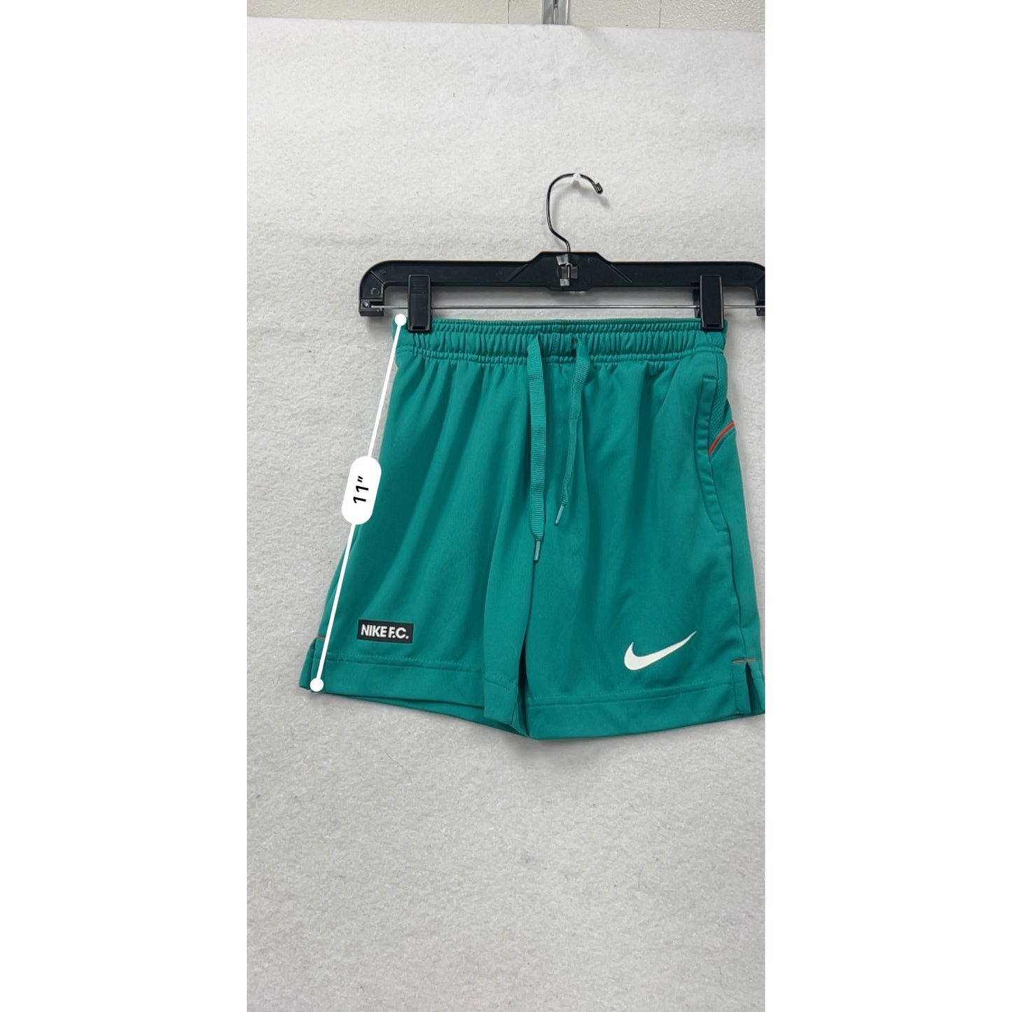 Nike F.C. Teal Green Mens Shorts With Drawstring & Zipper Pockets #6994