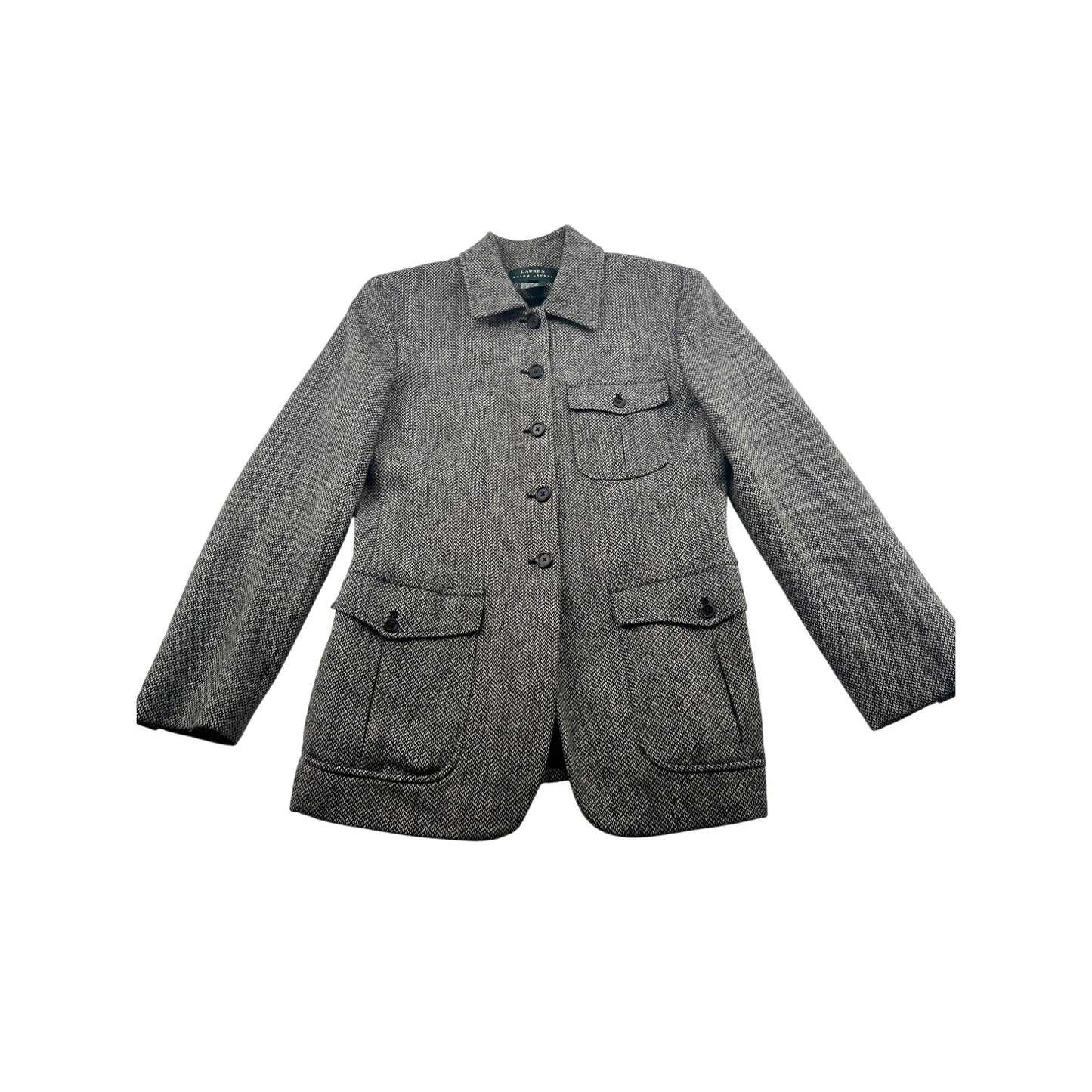 Lauren Ralph Lauren Womens Size 8 Tweed Wool Blazer Jacket #6150