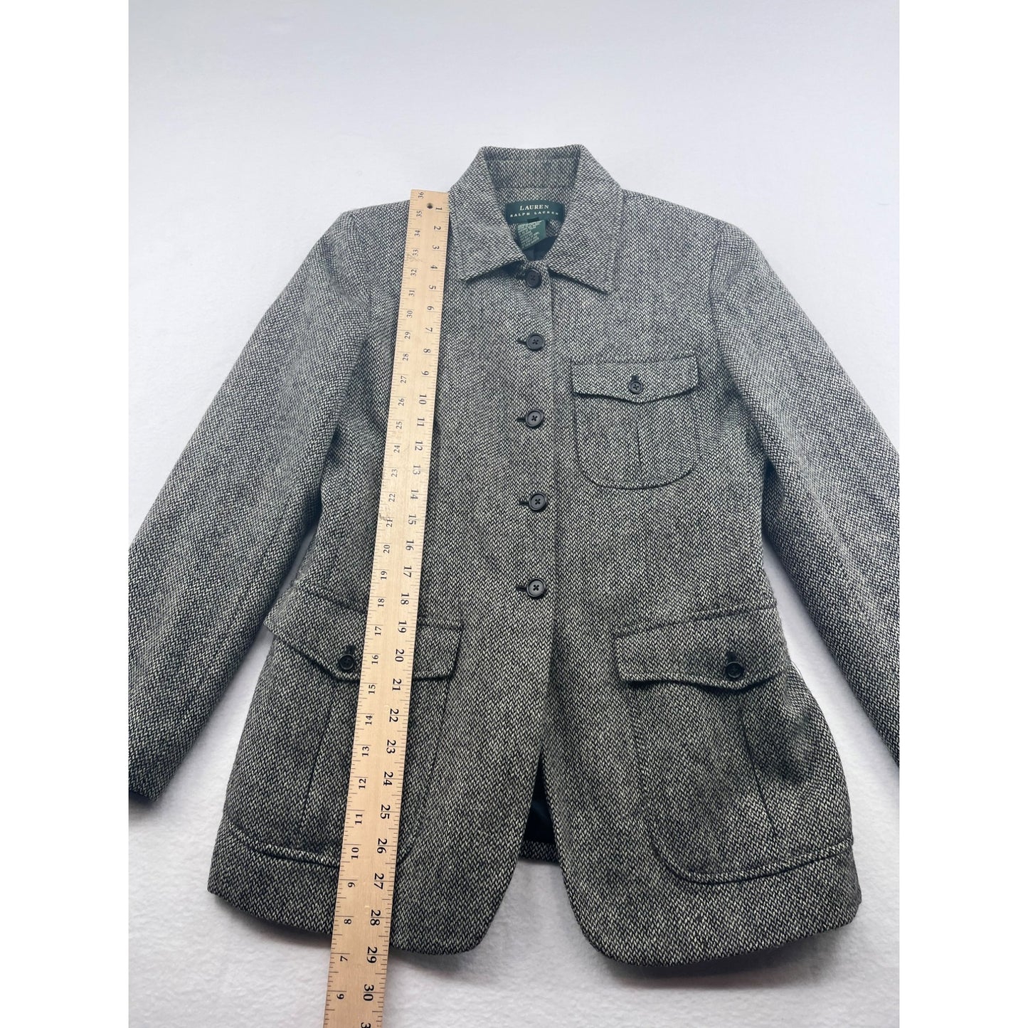 Lauren Ralph Lauren Womens Size 8 Tweed Wool Blazer Jacket #6150