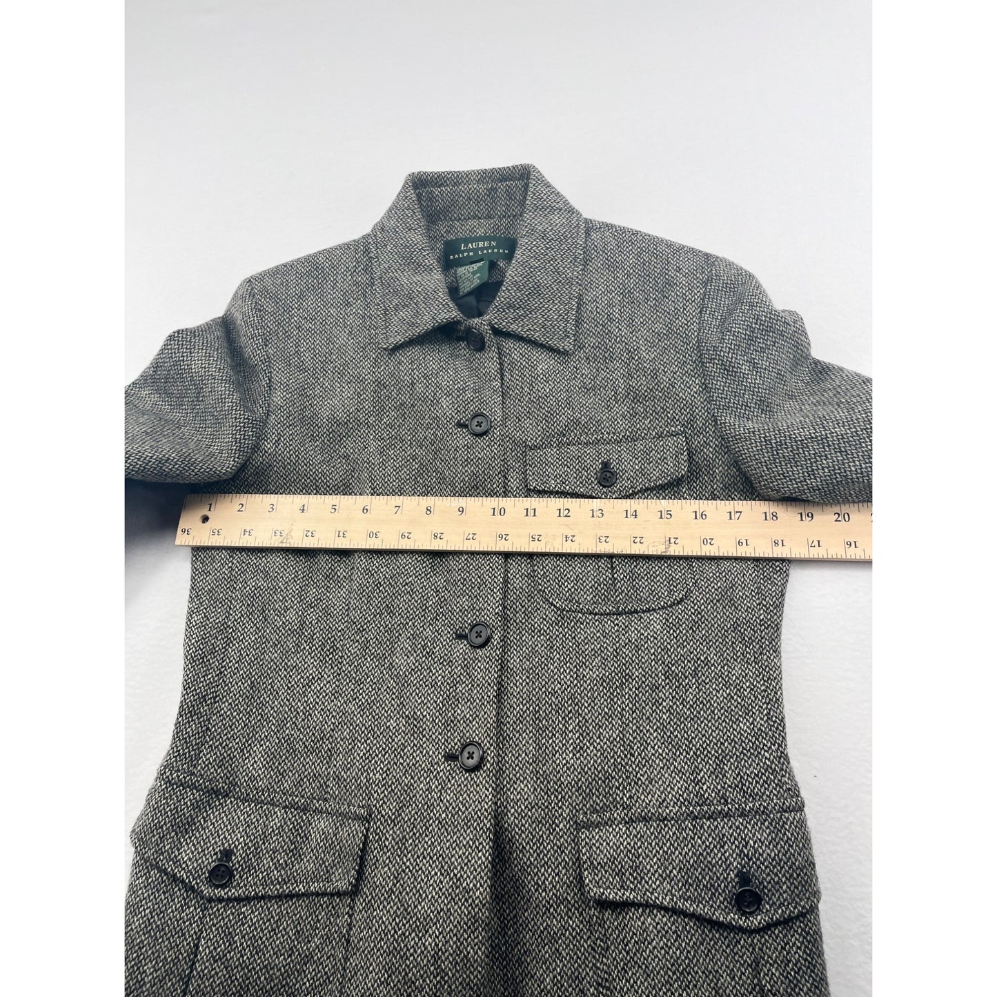 Lauren Ralph Lauren Womens Size 8 Tweed Wool Blazer Jacket #6150