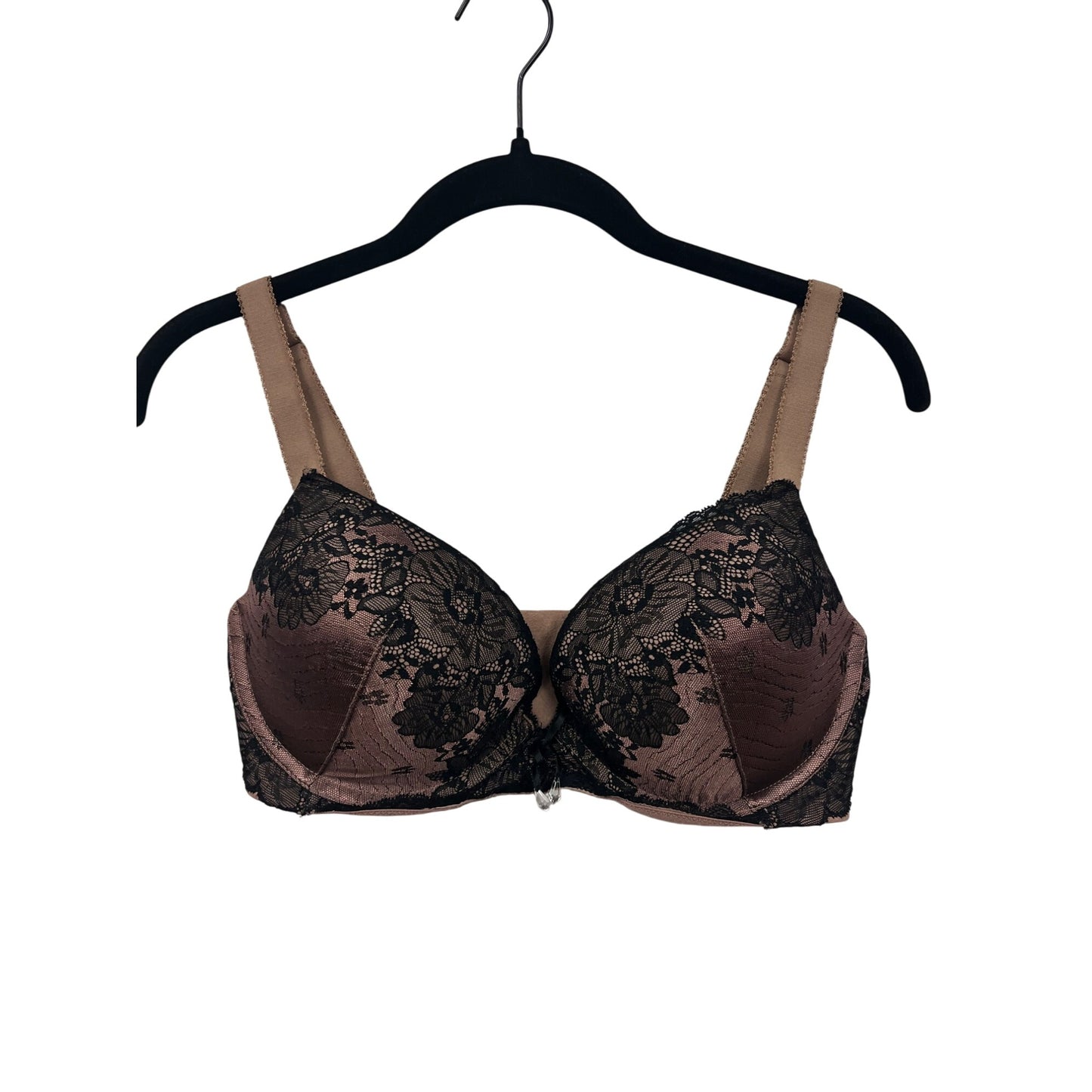 Parisa Womens Brown & Black Lace Push Up Bra 32DDD #6267